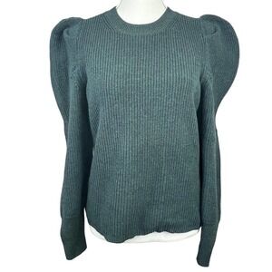 LK Bennett Green Puff Sleeve Knit Sweater Size S Jumper